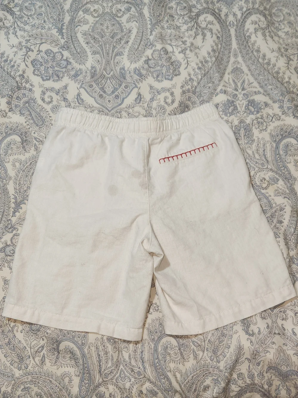 Disney Mickey Mouse White Linen Blend Shorts Girls Size L 10-12 Plus Cherry